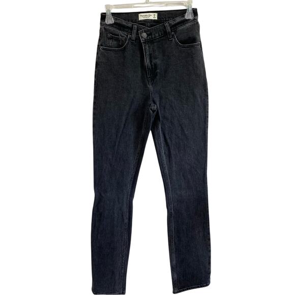 Abercrombie & Fitch Denim - Abercrombie & Fitch The 90s Slim Straight Ultra High Rise Jeans Black Sz 25